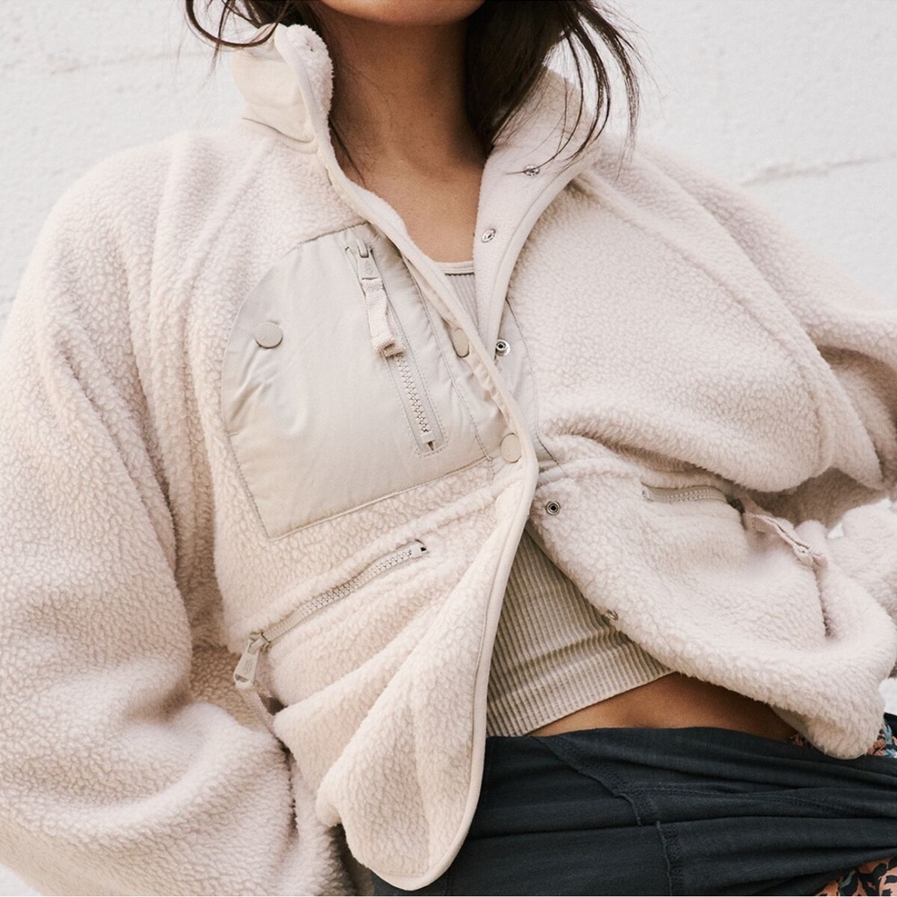 FP Movement by Free People Cream Bomber Jacket
